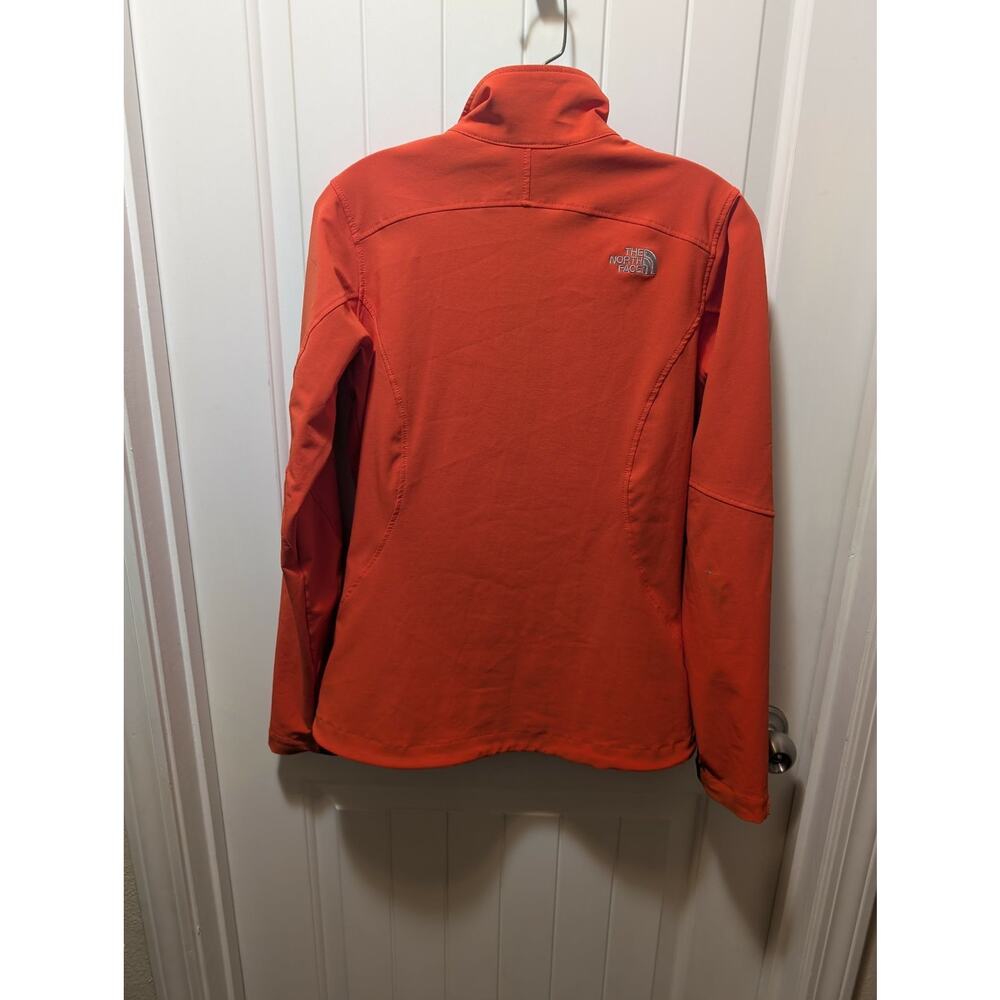 The North Face Womens S Neon Orange Softshell Jacket Full Zip Mock Neck Casual - Picture 8 of 11